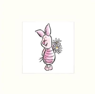 Winnie the Pooh (Piglet Feeling a Little Shy) Print 30 x 30