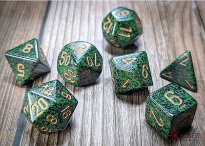 Chessex - Speckled Polyhedral 7 Dice Set - Golden Recon