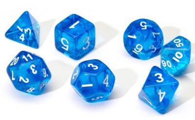Polyhedral Dice: Translucent Blue