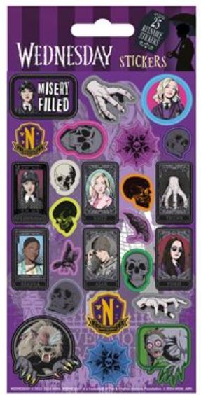 Wednesday (team Wednesday) 25 Reusable Paper Stickers
