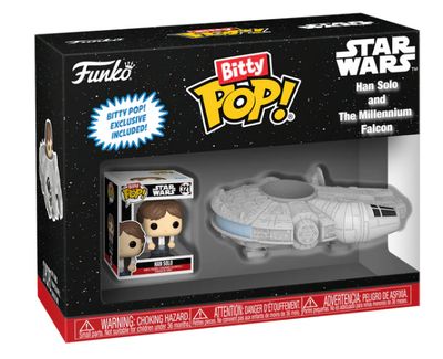 Star Wars Bitty POP! Rides Vinyl Figure Display Han Solo w/Millenium Falcon 2,5 cm