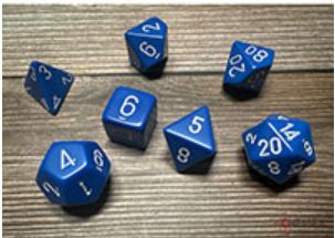 Chessex - Opaque Polyhedral 7 Dice Set - Blue w/White