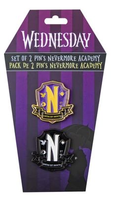 Wednesday Pins 2-Pack Nevermore Academy