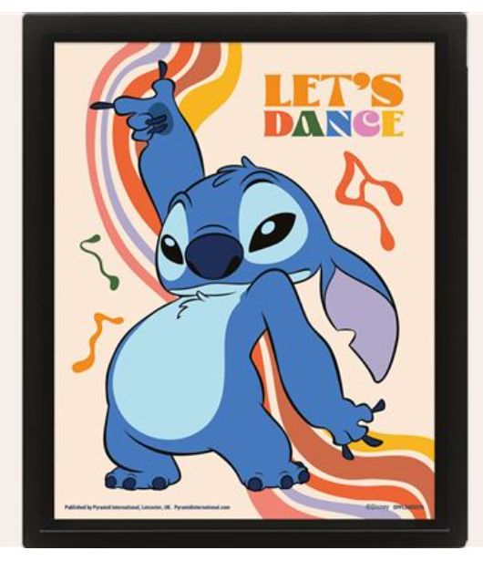 Stitch (Let&#39;s Dance) Framed 3D Print