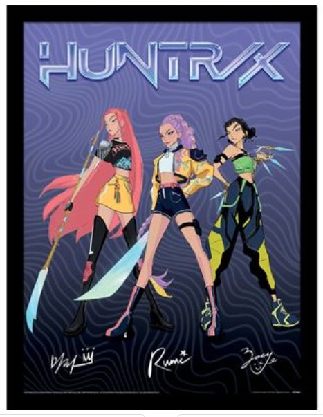 K-Pop Demon Hunters (Huntrix Signatures) Framed Print