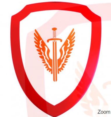 Wooden Mini Shield:red sword