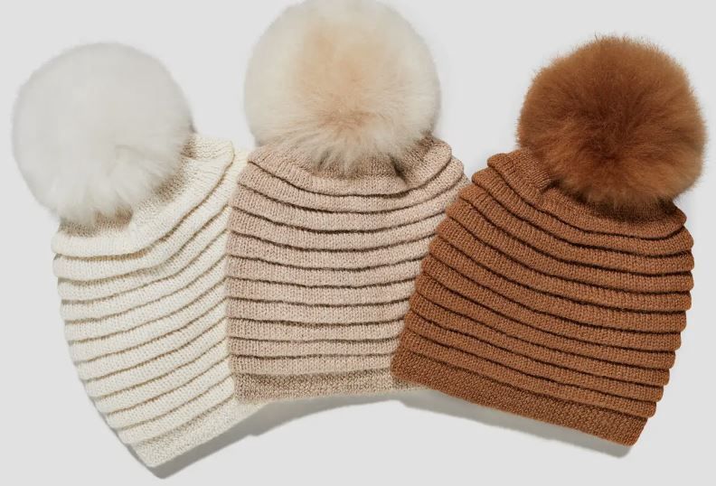 Alpaca Beanie Pleated Hat
