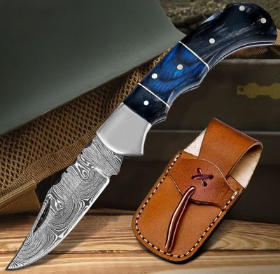 PCKT KNF Damas BLD BLU/BLK HNDL sharp rod