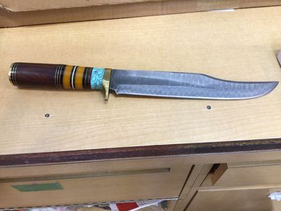 FXD Damams BLD" Turq &amp;woodbone HNDL 13"