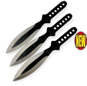 THRWR; 3PC 9" BLK BLDS Surg steel