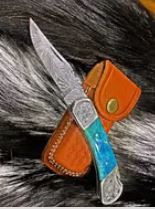 PCKT KNF: Damasc BLD Blu Bone HNDL