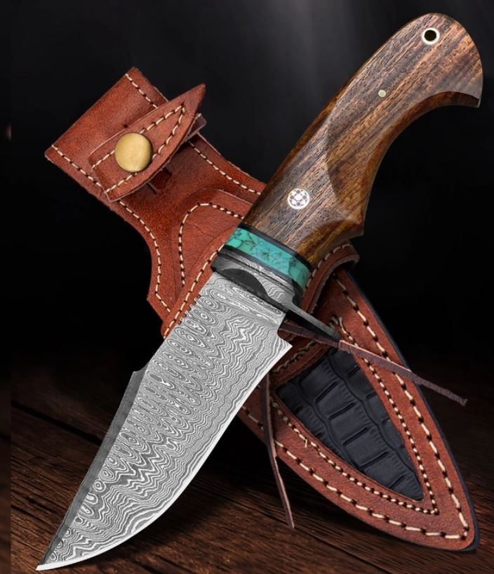 Hunt KNF; Damasc WD Turq Band HNDL 10"