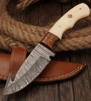 Hunt KNF: Gut Hook Damasc Bone HNDL