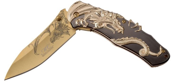 KNF BOX;  GLD/BLK Dragon wrap HNDL