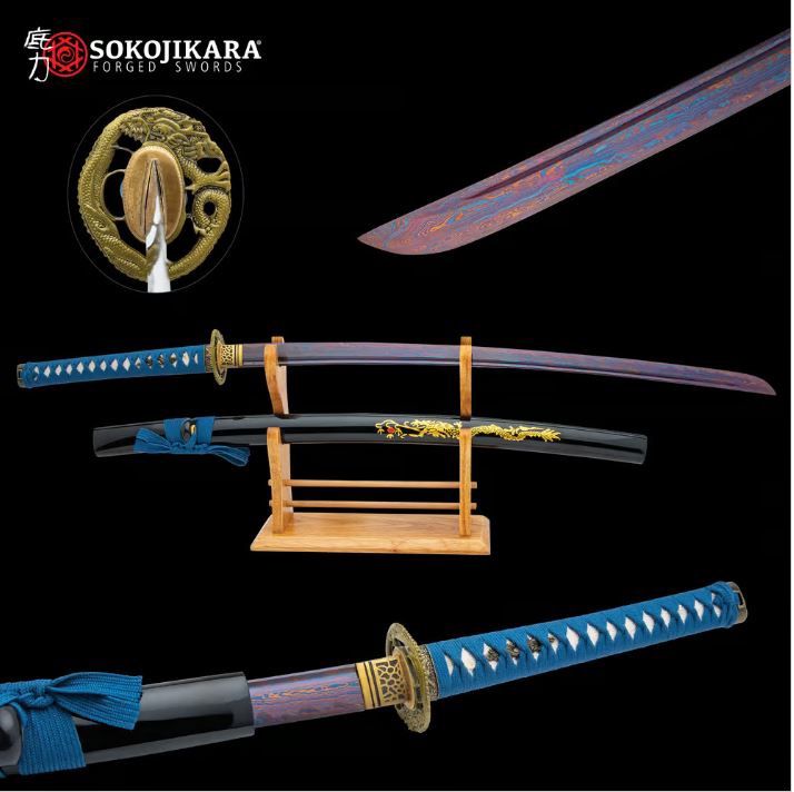 Katana: SokoJikara Blu-Fyre Damasc BLD