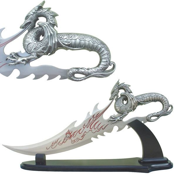 Cast metal Dragon on stand