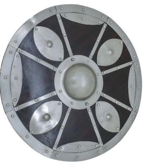 Round Viking Shield 23&quot;: Wood&amp;STL