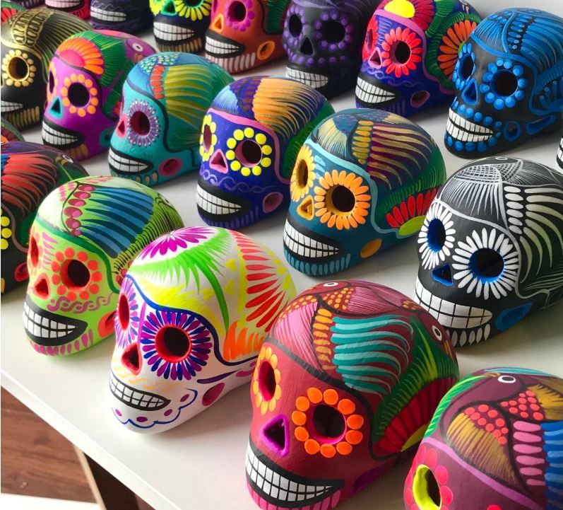 Mexican Sugar Skull Painted  2&quot;