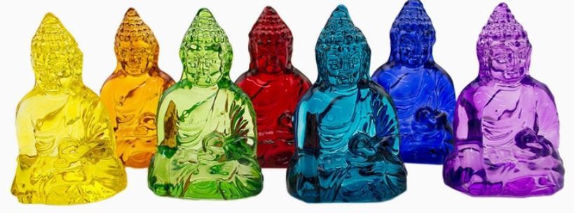 Crystal Buddha: Chakra Colors 4"