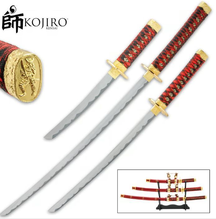 Kojiro Red Imperial 3pc Sword set
