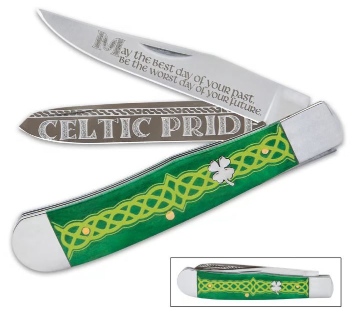 Celtic Trapper Pocket KNF: Etch HNDL GRN