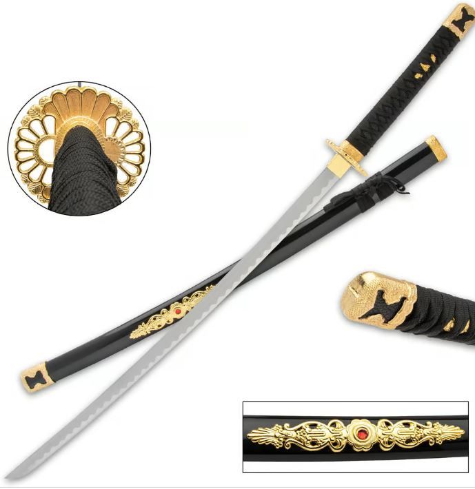 Katana: BLK Lotus HI Carb Steel GLD Trim