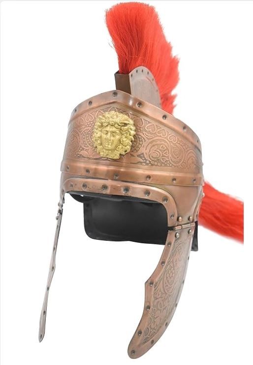 Helmet: Roman Queen&#39;s Guard red Plume