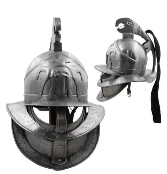 Helmet; Spartacus Gladiator BLK Horsehair plume