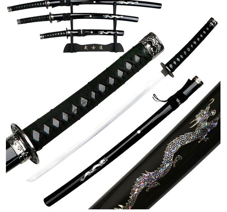 Sword Set 3 pc: Dragon inlay scabb MOP