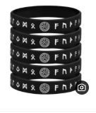 Rubber Bracelet: Black Runes