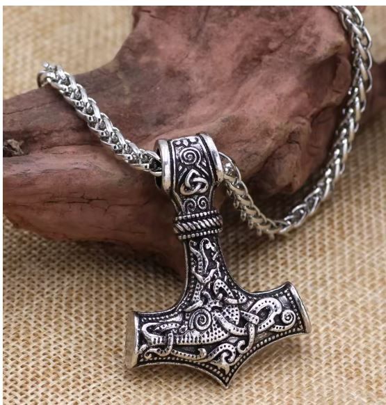 Necklace: Thor&#39;s Hammer 2 Tone