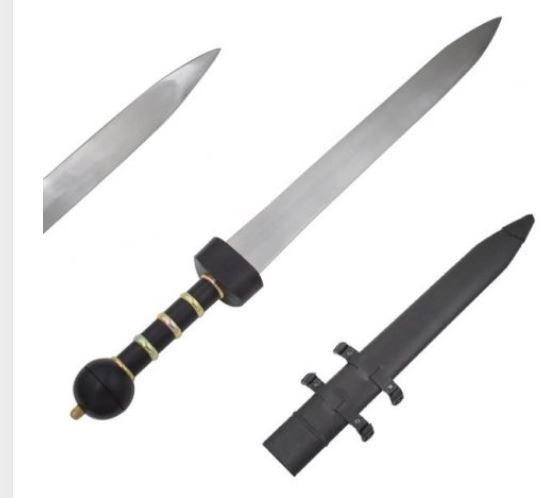 Sword: Roman BLK BLD LTHR HNDL 30&quot;