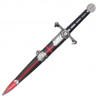 Dagger: Medieval Knight 16&quot; Red&amp;BLK