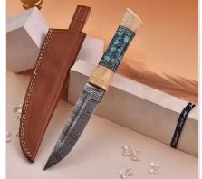 Damascus KNF 10&quot; Bone HNDL