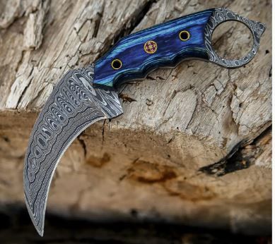 Damascus KRAMBIT Blu WD HNdl