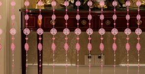 Beaded Curtain: Acrylic Red Chinese DBL Happiness