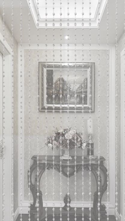 Beaded Curtain: Acrylic SLVR Twisted Drop