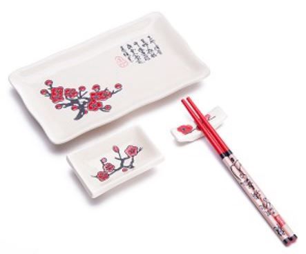 Plum Blossom Sushi  Plate set 4pcs