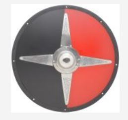SHIELD: Red/BLK Viking wooden 23&quot;