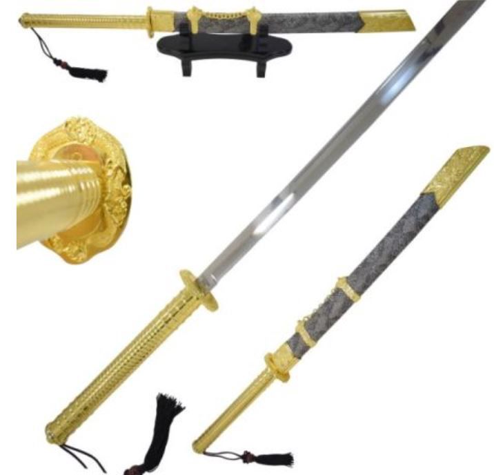 Gold Emperor Sword: 33&#39; Snake design &amp;stand
