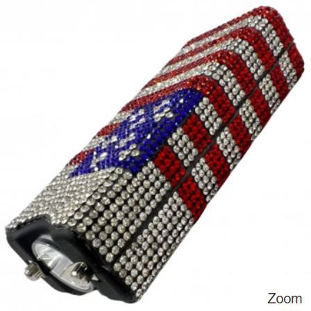 Stun gun w/ LED: Rhinestone Grip keychain