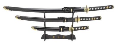 Sword Set 3pc: BLK Scab GLD Pommel