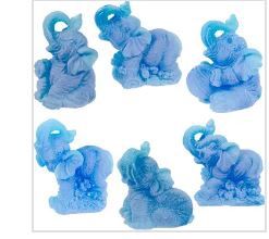 Resin Elephant Blue Frosted