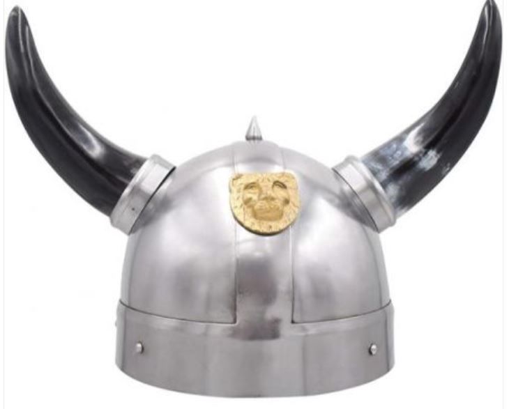 Helmet: Barbarian Viking w/ Horns 18g steel