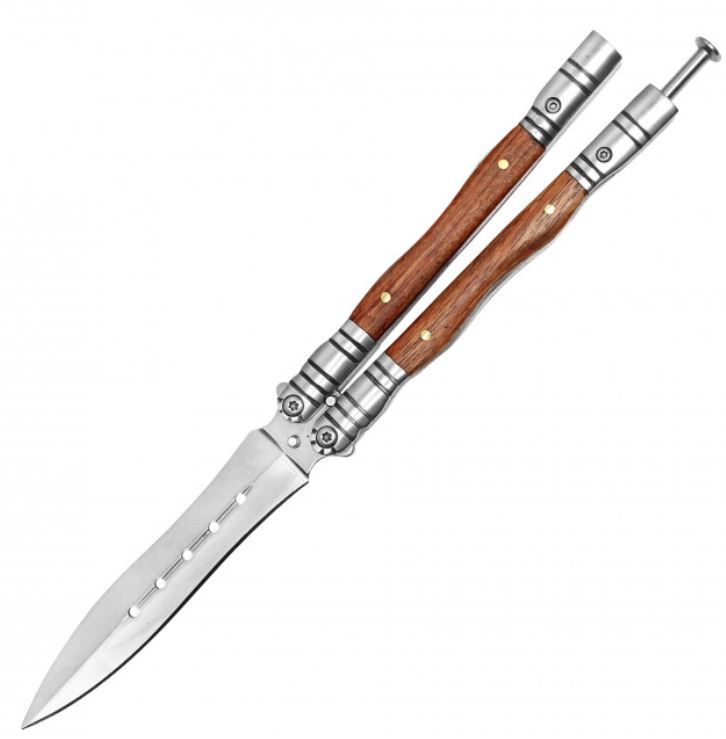 Butterfly Knife: Wood HNDL 9&quot;