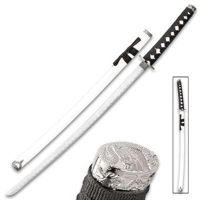 Katana:WHT Lacq Dragon Bushido