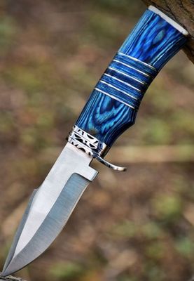 Hunt KNife: Blu Pakka  Wood Micarta SS BLD