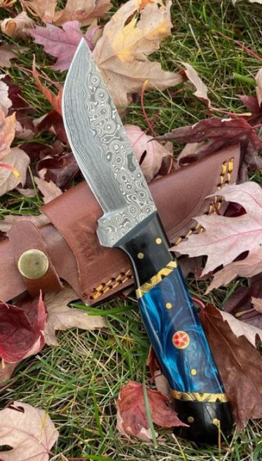 Hunt KNF: Blu Phantom Damascus BLD 8&quot;