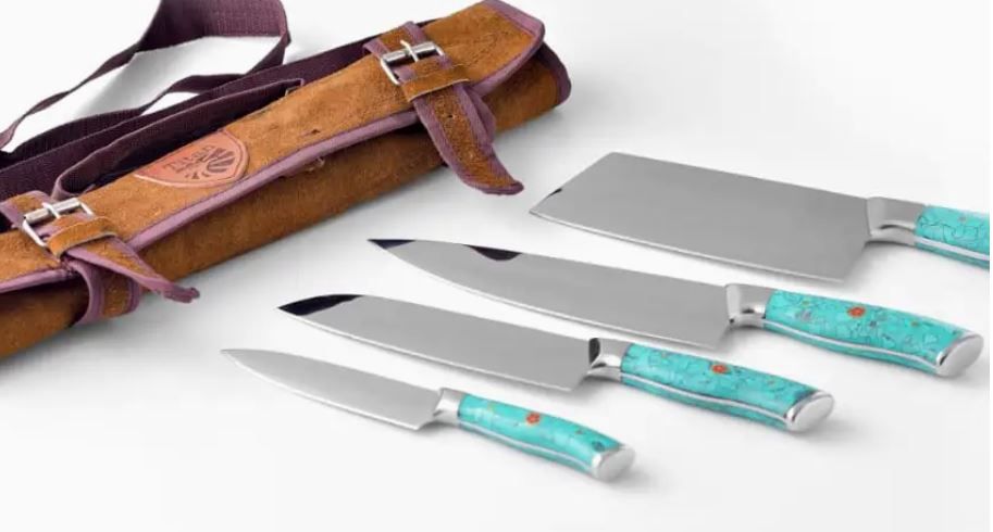 Chef Set 4pc: O2 steel Turq Resin HNDLS