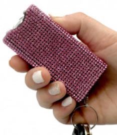 Stun Gun Rhinestone Purple key chain